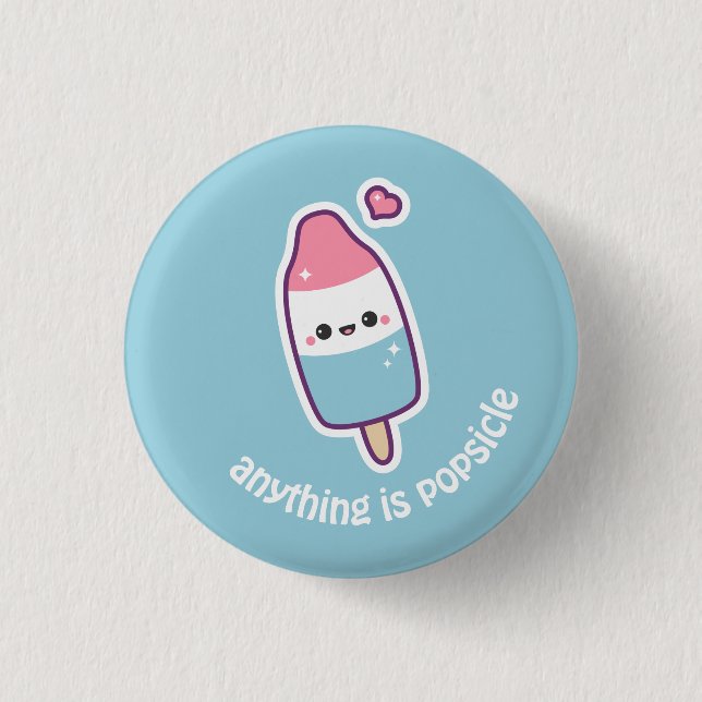 Cute Funny Popsicle 1 Inch Round Button (Front)