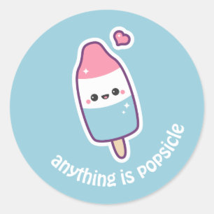 Cute Funny Popsicle Classic Round Sticker