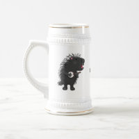 Cute funny porcupine playing banjo cartoon