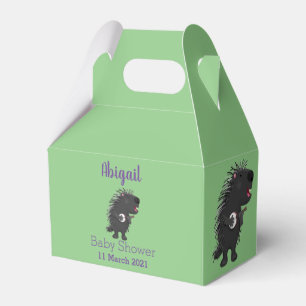 Cute funny porcupine playing banjo cartoon favor box