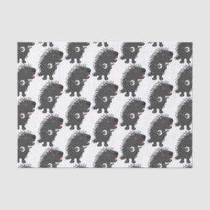 Cute funny porcupine playing banjo cartoon tissue paper