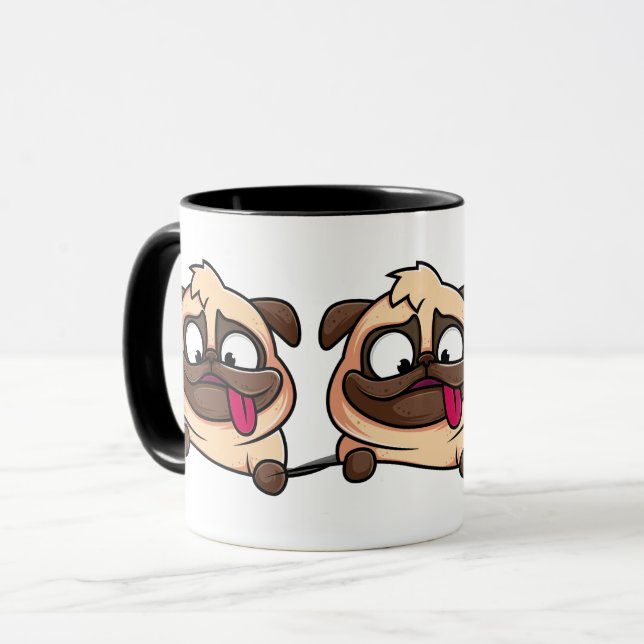 Cute Funny Pug Dog Animal Design Mug (Front Left)