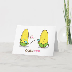 Cute Funny Punny Corn Confide Best Friend Card