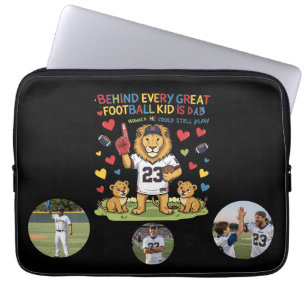 Cute Funny Quotes Lion Football Dad Photo Laptop Sleeve