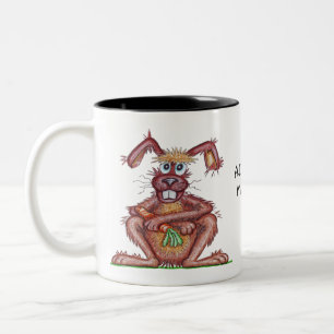 Cute Funny Rabbit Design Two-Tone Coffee Mug