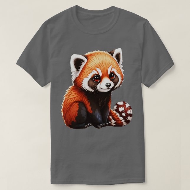 Cute Funny Red Pand T-Shirt (Design Front)
