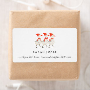 Cute Funny Red Winter Quacking Christmas Ducks 