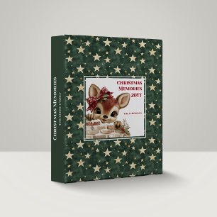 Cute Funny Reindeer Cartoon Holiday Memory Album Binder
