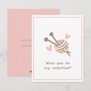 Cute Funny Romantic Wool you be My Valentine Holiday Card