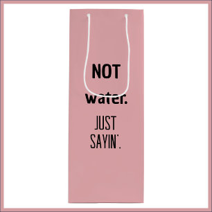 Cute Funny Rose Coloured Wine Gift Bag