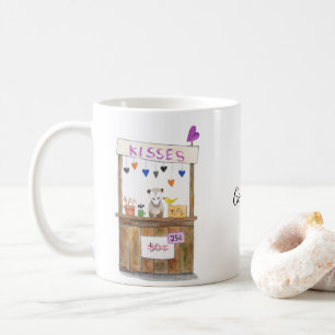 Cute Funny Sad Opossum Kissing Booth Custom Name  Coffee Mug