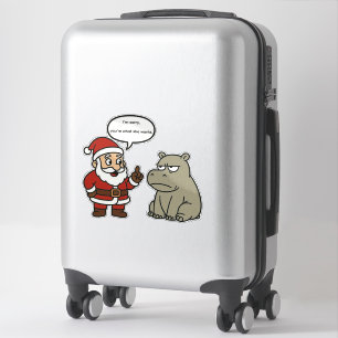 cute, funny Santa and Hippo Christmas