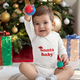 Cute Funny Santa Baby Christmas Outfit for Kids Bodysuit