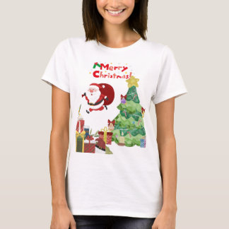 Cute & Funny Santa & Christmas Tree T-Shirt
