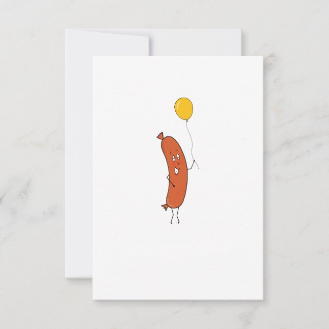 Cute funny Sausage Thank You Card (Front)