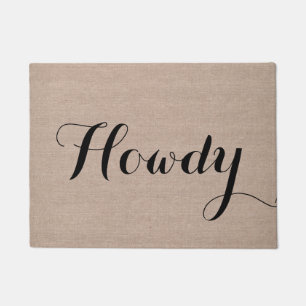 Cute funny simple modern hello howdy quote saying doormat