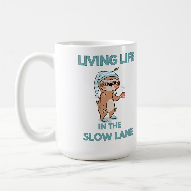 cute funny sloth coffee mug (Left)