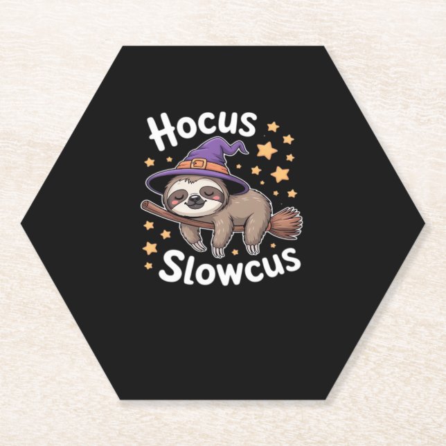Cute Funny Sloth Halloween Essential T-Shirt Paper Coaster (Front)
