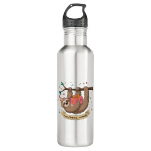 Cute Funny Sloth Happy Birthday 710 Ml Water Bottle