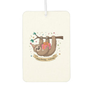 Cute Funny Sloth Happy Birthday Air Freshener