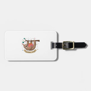 Cute Funny Sloth Happy Birthday Luggage Tag