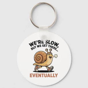 Cute Funny Slow Runner Snail Running Club We Get T Keychain