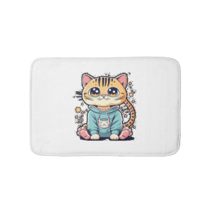 Cute funny small kitten Chiffon Top Bath Mat