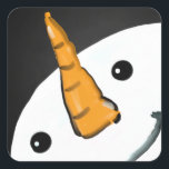 Cute Funny Snowman Smiling Face Christmas Square Sticker<br><div class="desc">Cute Funny Snowman Smiling Face Christmas</div>