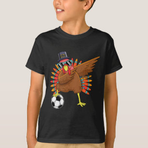 Cute Funny Soccer Thanksgiving Dabbing Turkey Dab  T-Shirt