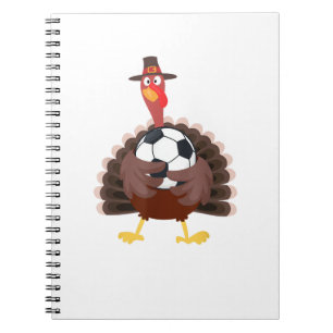 Cute Funny Soccer Thanksgiving Turkey Boys  Notebook