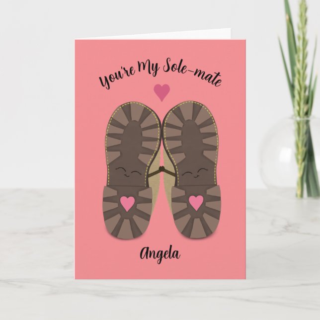 Cute Funny Sole Mate Valentines Day Holiday Card (Front)