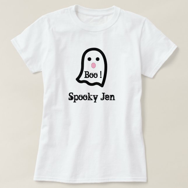 Cute Funny Spooky Ghost T-Shirt (Design Front)