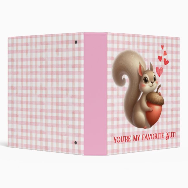 Cute funny squirrel Valentine's Day Binder (Background)