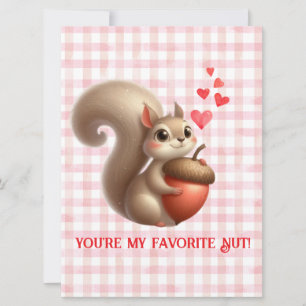 Cute funny squirrel Valentine's Day Holiday Card