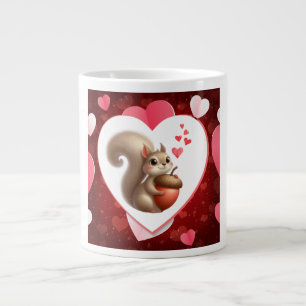 Cute funny squirrel Valentine's Day Large Coffee Mug