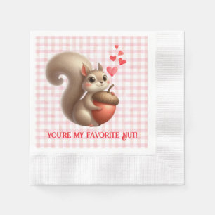 Cute funny squirrel Valentine's Day Napkin