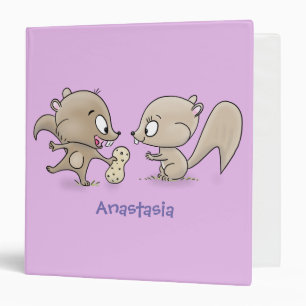 Cute funny squirrels cartoon illustration binder