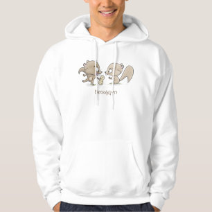 Cute funny squirrels cartoon illustration hoodie