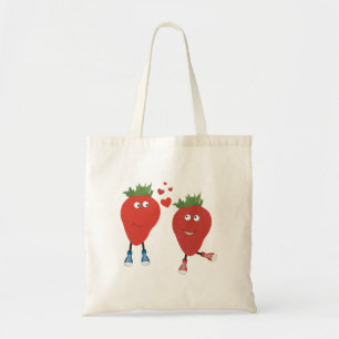 Cute Funny Strawberries In Love Tote Bag