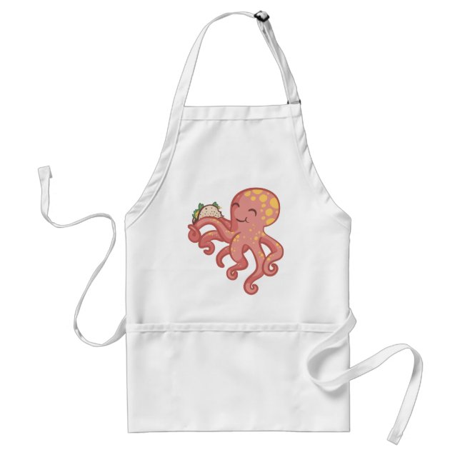 Cute Funny Tako Taco Octopus Standard Apron (Front)
