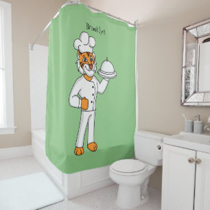 Cute funny tiger chef cartoon illustration