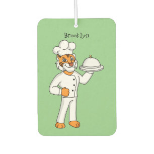 Cute funny tiger chef cartoon illustration air freshener