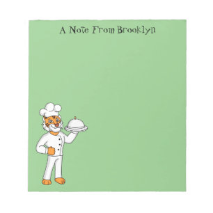 Cute funny tiger chef cartoon illustration notepad