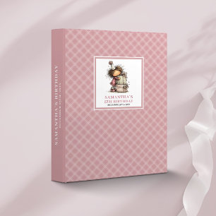 Cute Funny Toddler 3rd Birthday Pink ring binder