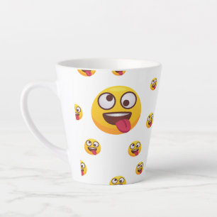 Cute Funny Toung Sticking out EMojoi Latte Mug