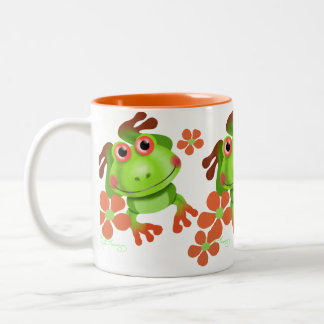 Cute Funny Tree Frog Two-Tone Coffee Mug