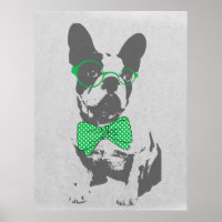 Cute funny trendy vintage animal French bulldog