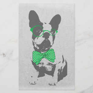 Cute funny trendy vintage animal French bulldog Stationery