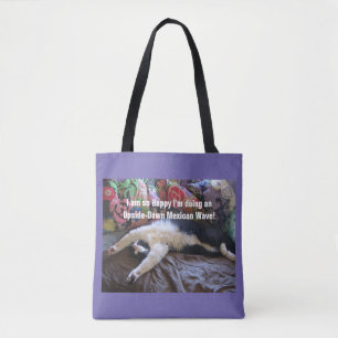 Cute Funny Tuxedo Cat Mexican Wave cats Tote Bag