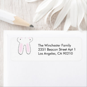 Cute funny upside down Easter bunny white address